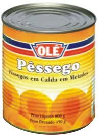 Pêssegos em calda lata 800g